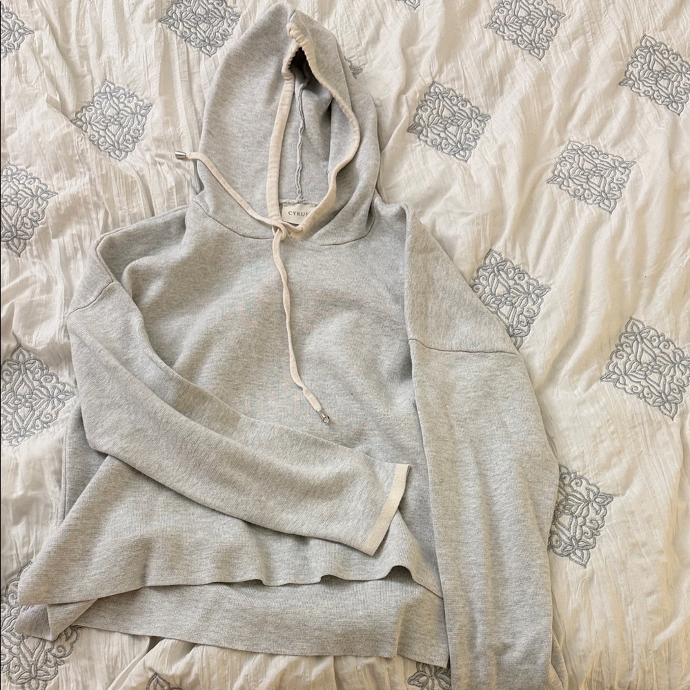 Gray Hooded Pullover Sweatshirt - Cyrus
